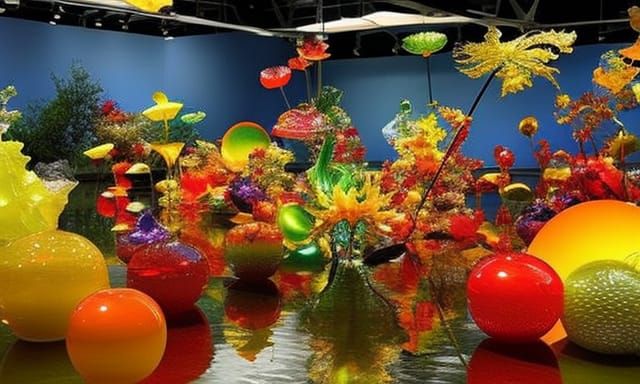 Hyperrealistic Glass Flowers in Volumetric Lighting