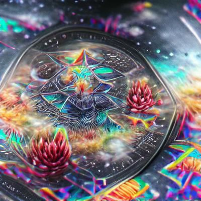 Holographic Cosmic Mandala Illustration