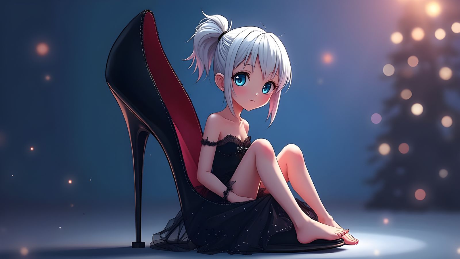 Tiny Girl in Giant Shoe, Anime Style