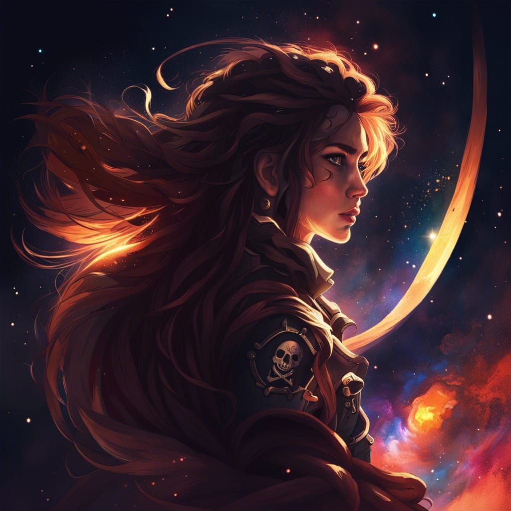 Female Pirates in Space Galaxy