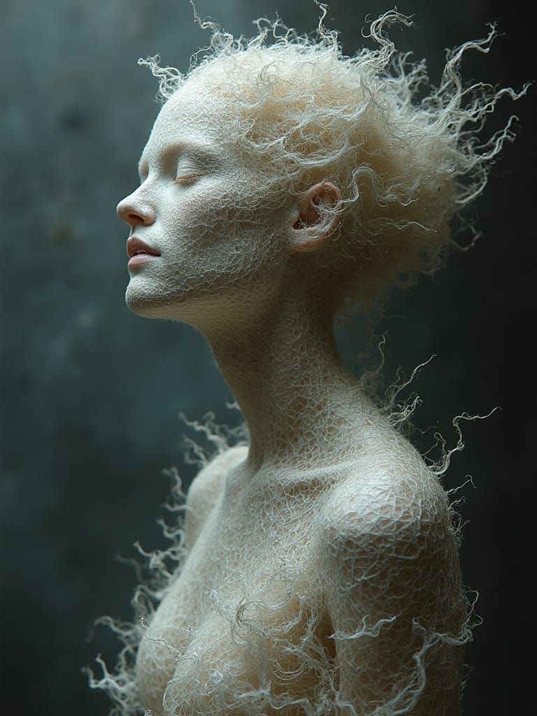 Ethereal Figure Lost in Dreamlike Whirlpools