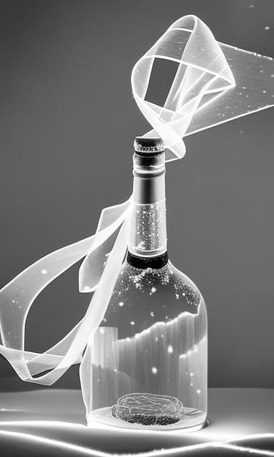 Snow Bottle Still Life in Film Noir Style