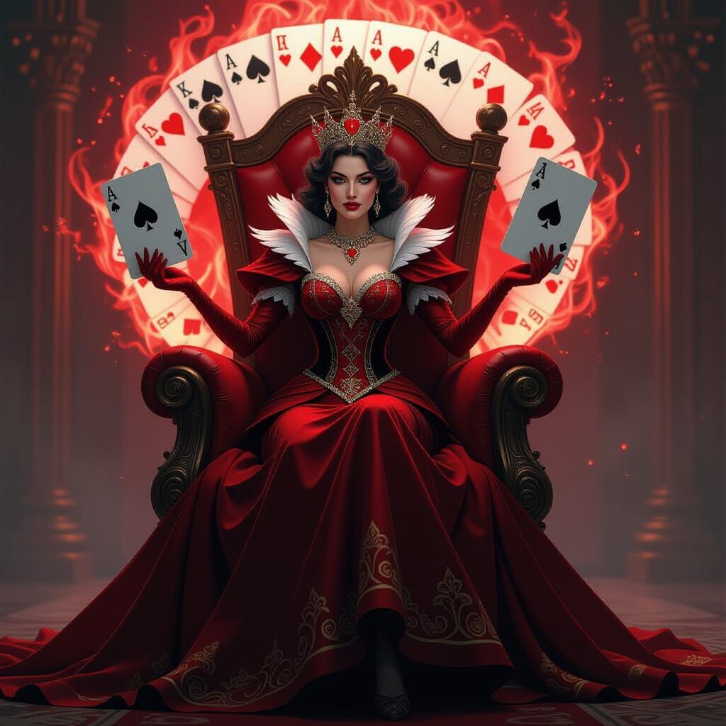 Sorceress Queen of Hearts Commands Card Shield