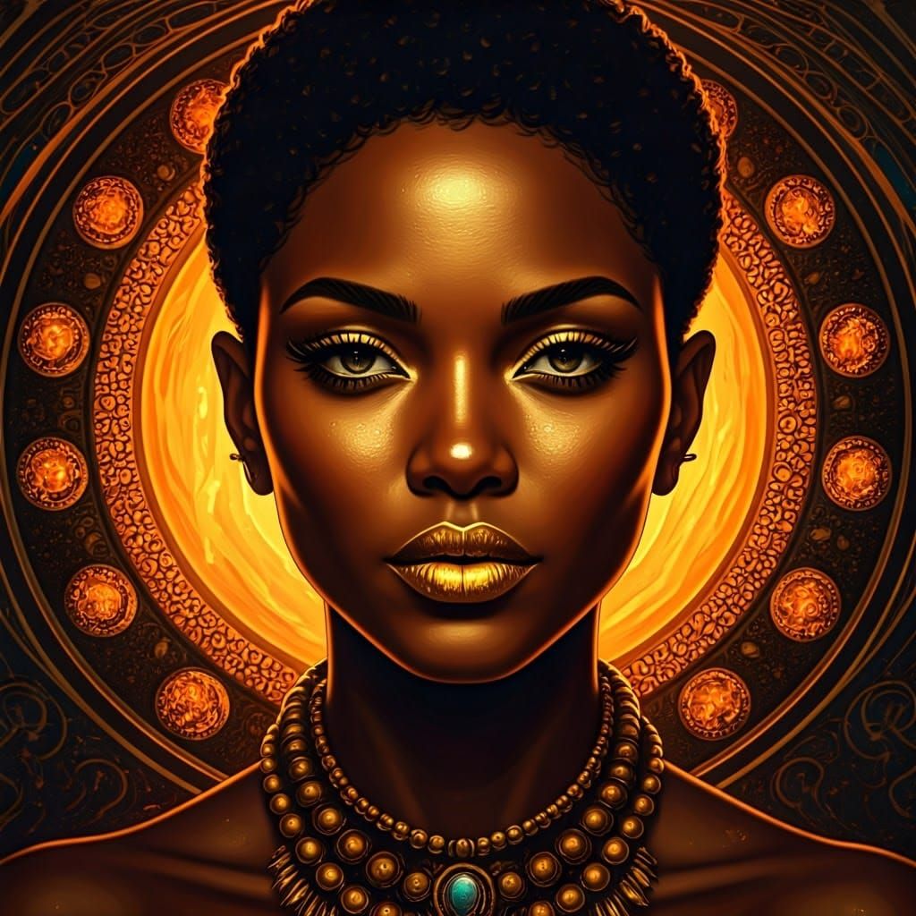 Cosmic Alt Goth Goddess in Vibrant Watercolor