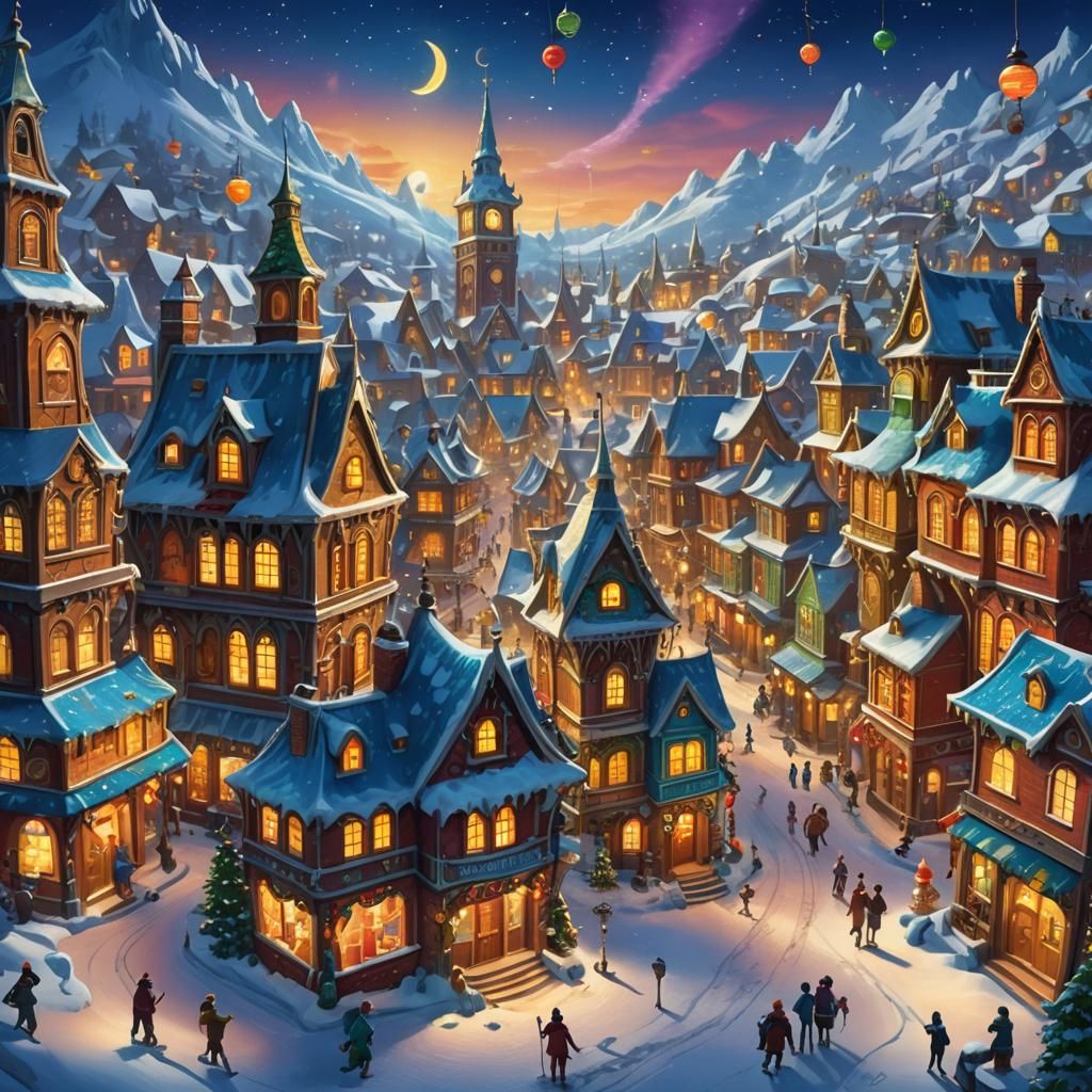 Whoville Christmas Celebration: A Matte Painting