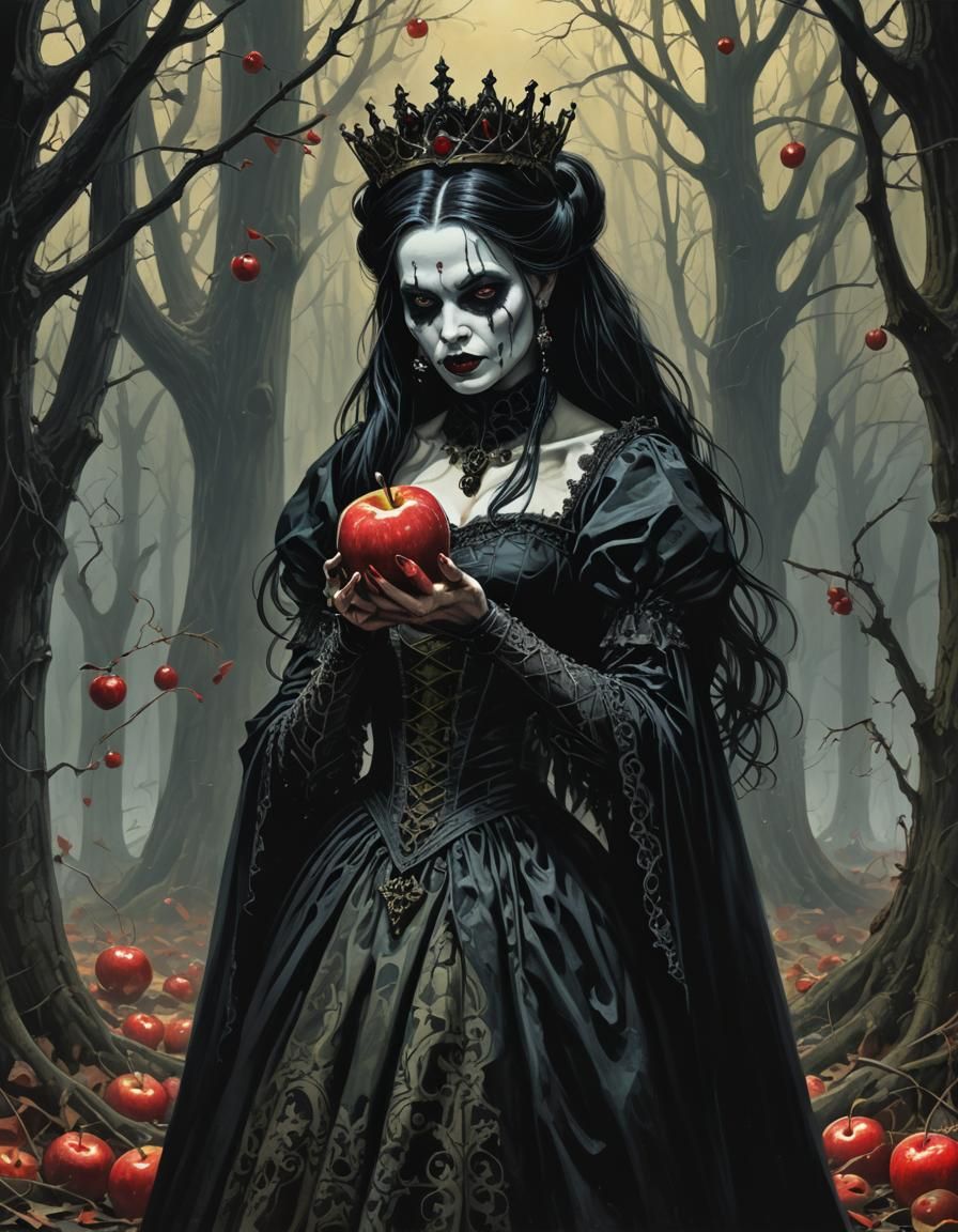 Gothic Horror Princess with Poison Apple