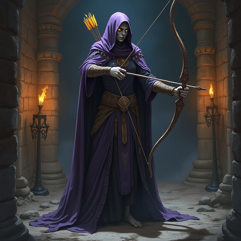Undead Archer Prepares to Strike in Crypt