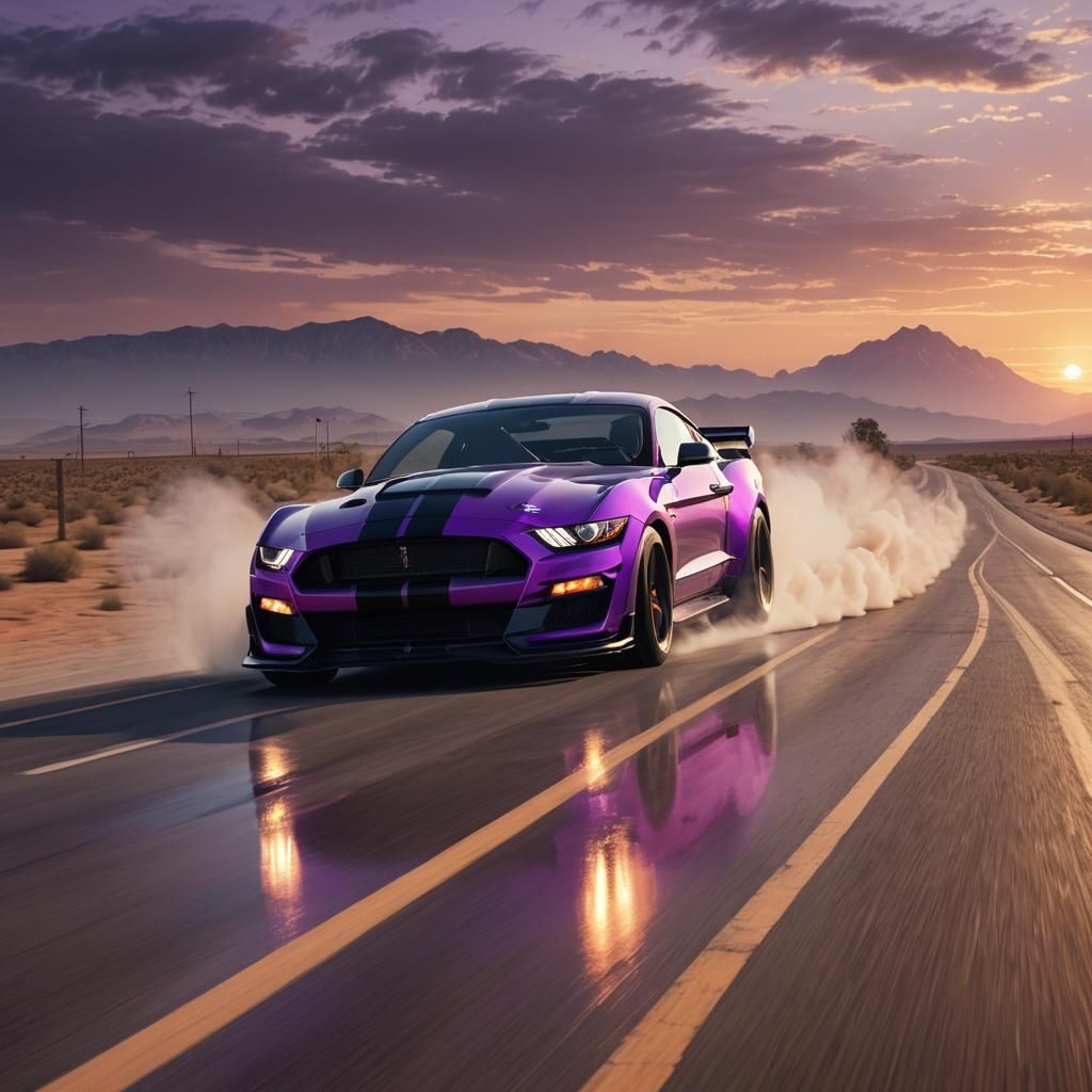 Purple Mustang Shelby Cobra GT500 Concept Art