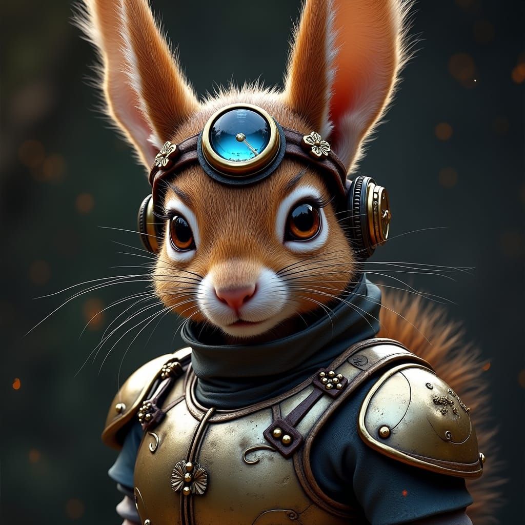 Steampunk Squirrel in Intricate Detail