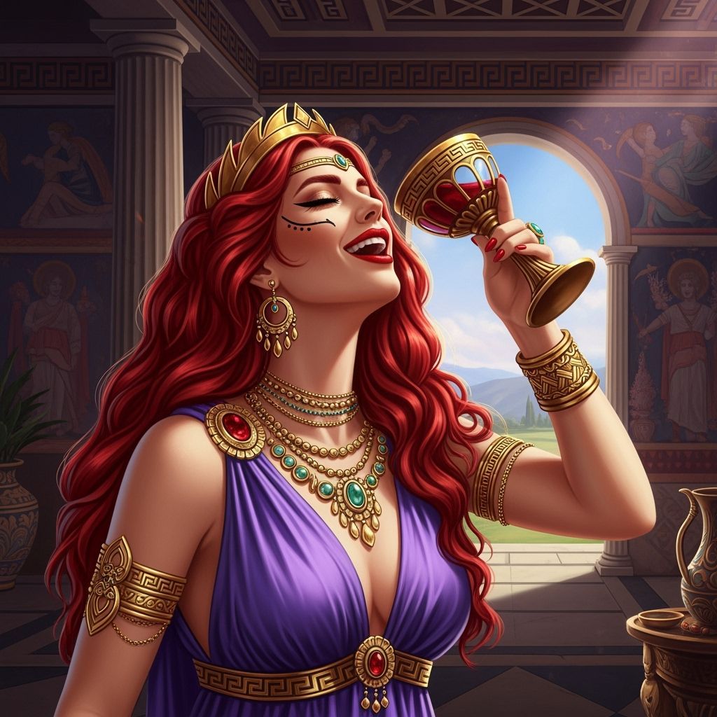 Greek Goddess Kakia in Luxurious Villa