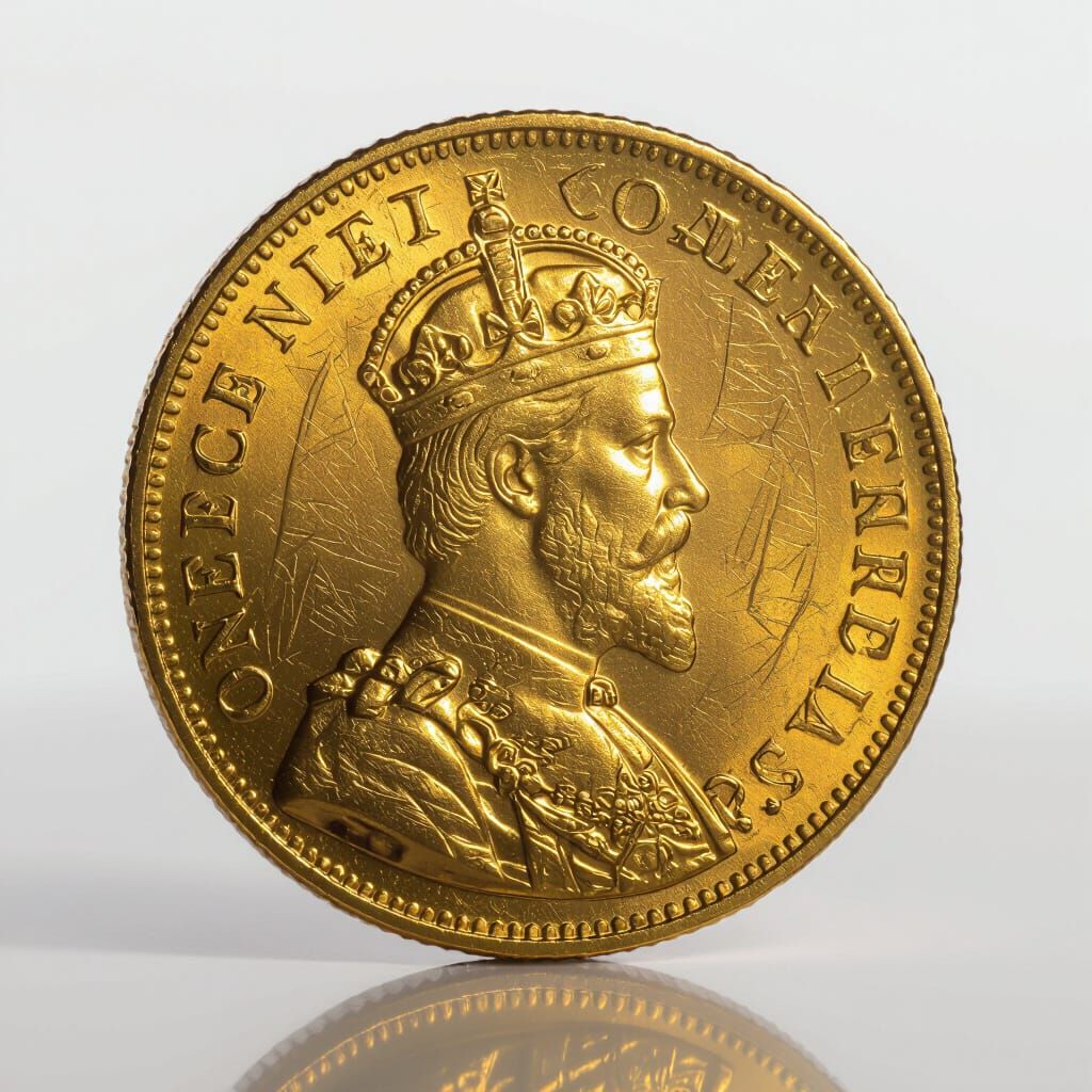 Opulent Gold Coin with Vintage King Profile