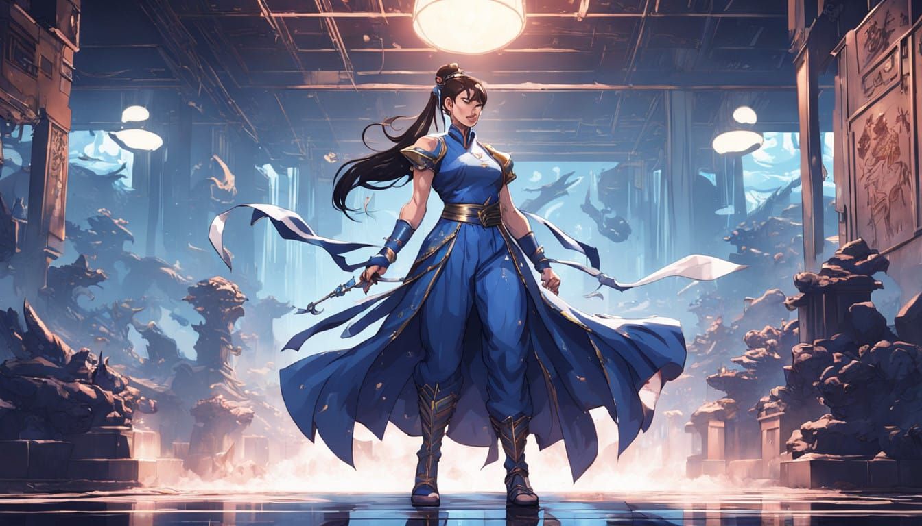 Chinese Female Warrior in Epic Anime Style