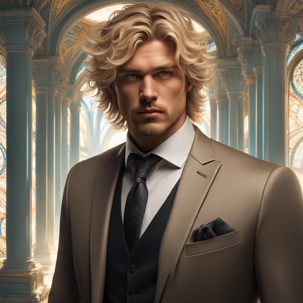 Detailed Portrait of a Young Man in Digital Art Style