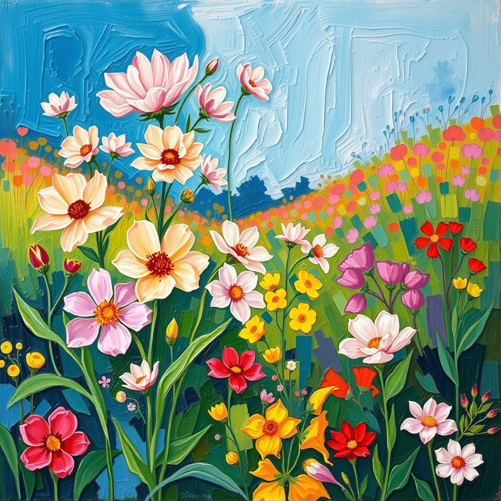 Vibrant Spring Landscape in Expressionist Style