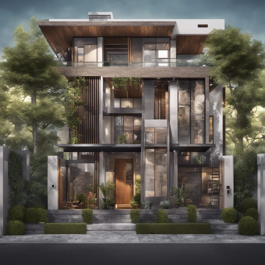 Modern 2D House Plan with Dimensions