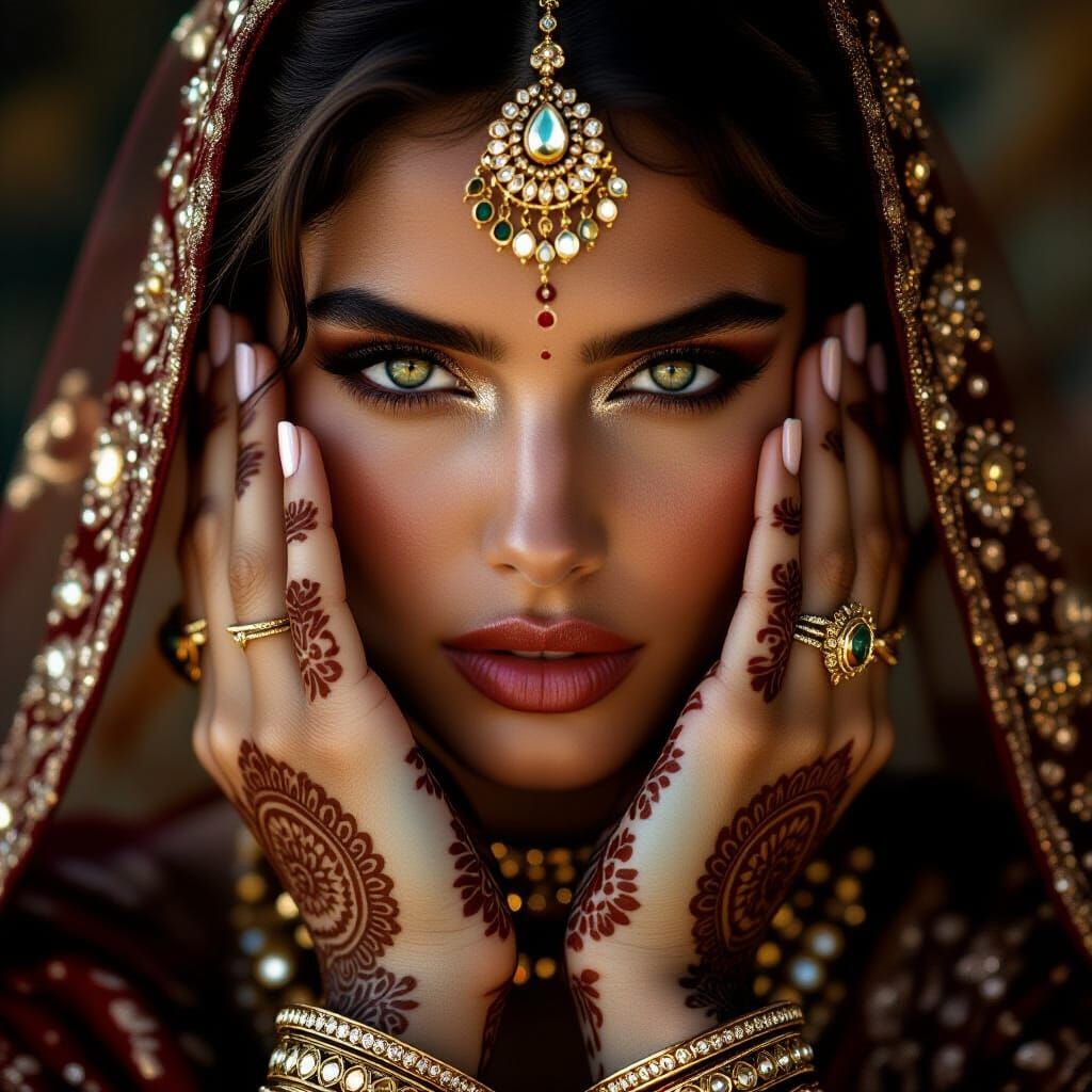 Henna Portrait in High-Fashion Style
