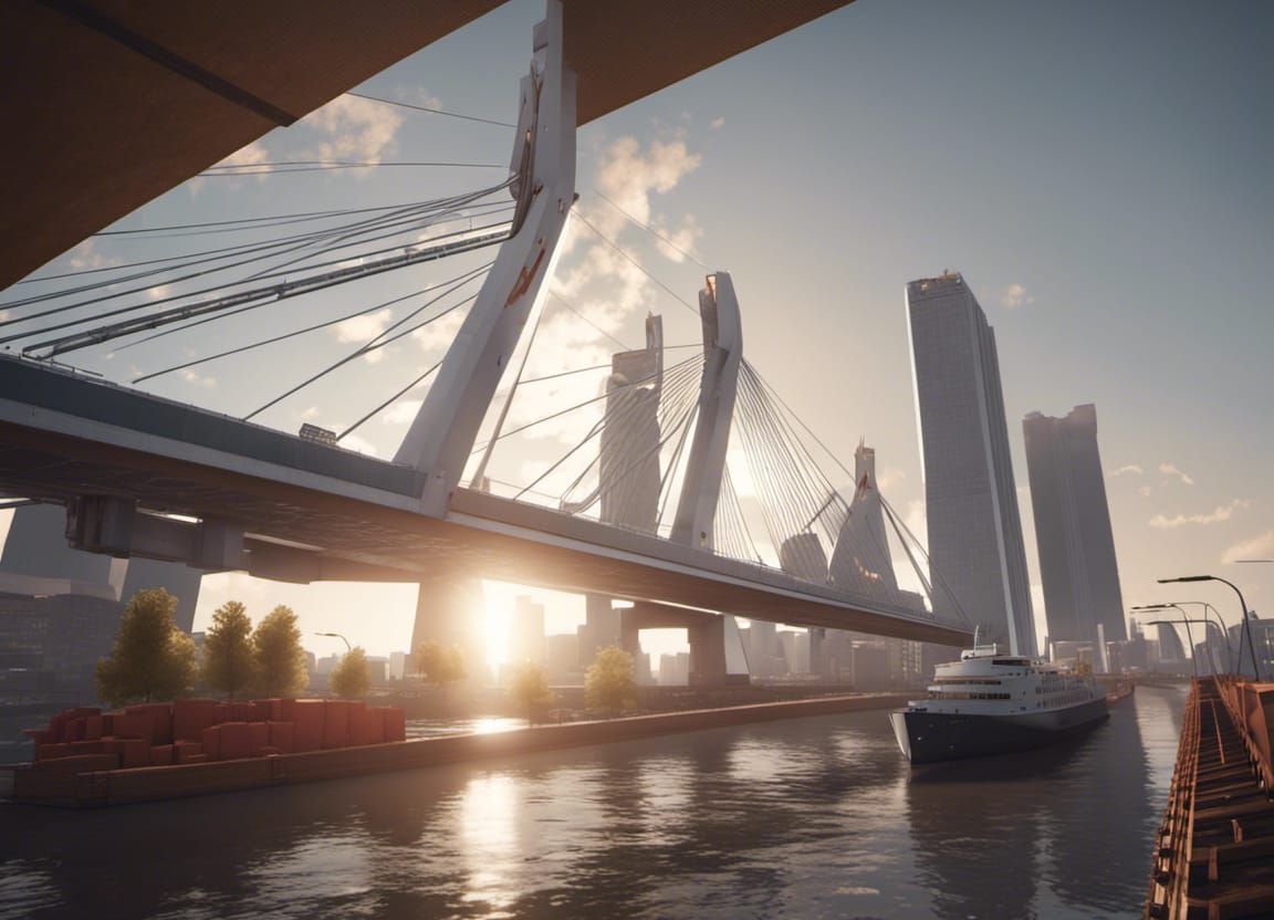Rotterdam Landmarks in 3D Game Cinematic Style