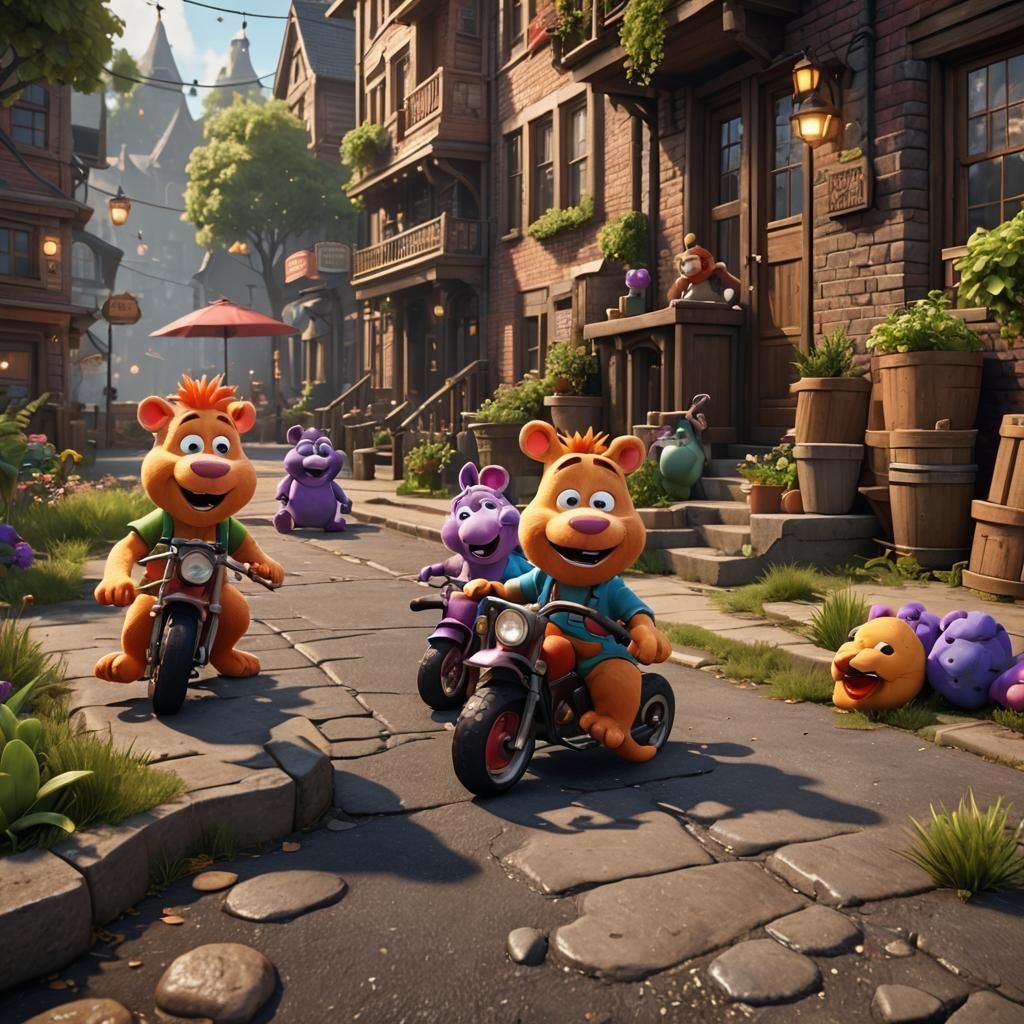 Fred and Barney Babysit Gobby: 3D Game Cinematic