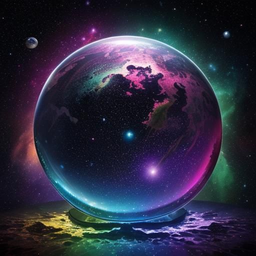 Dragon in Crystal Ball with Galaxy, as Splash Art