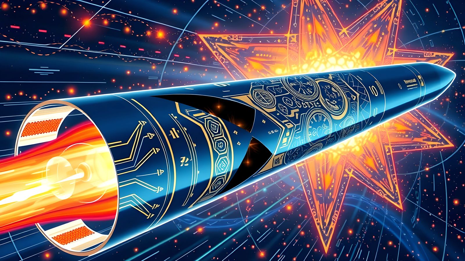 High-Velocity Cylinder Races Through Impasto Cosmos