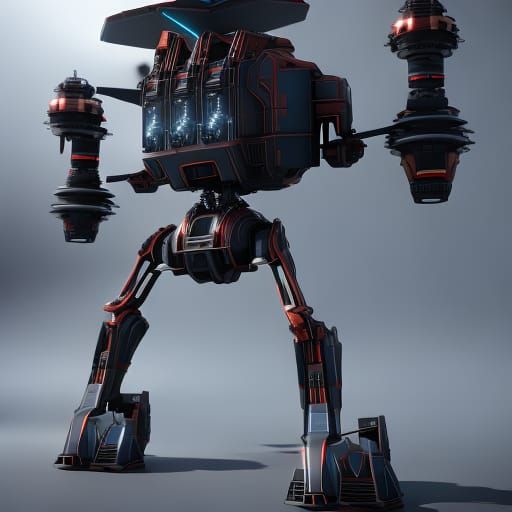 Odd Robot with Intricate Mech Details