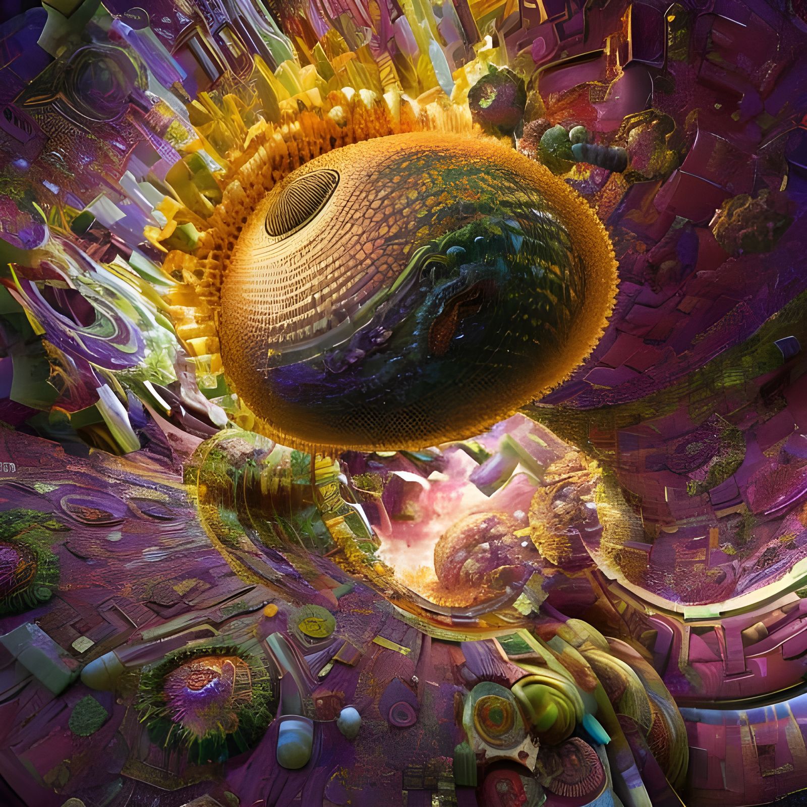 Intricate Geometric Abstract in Hyperreal Style