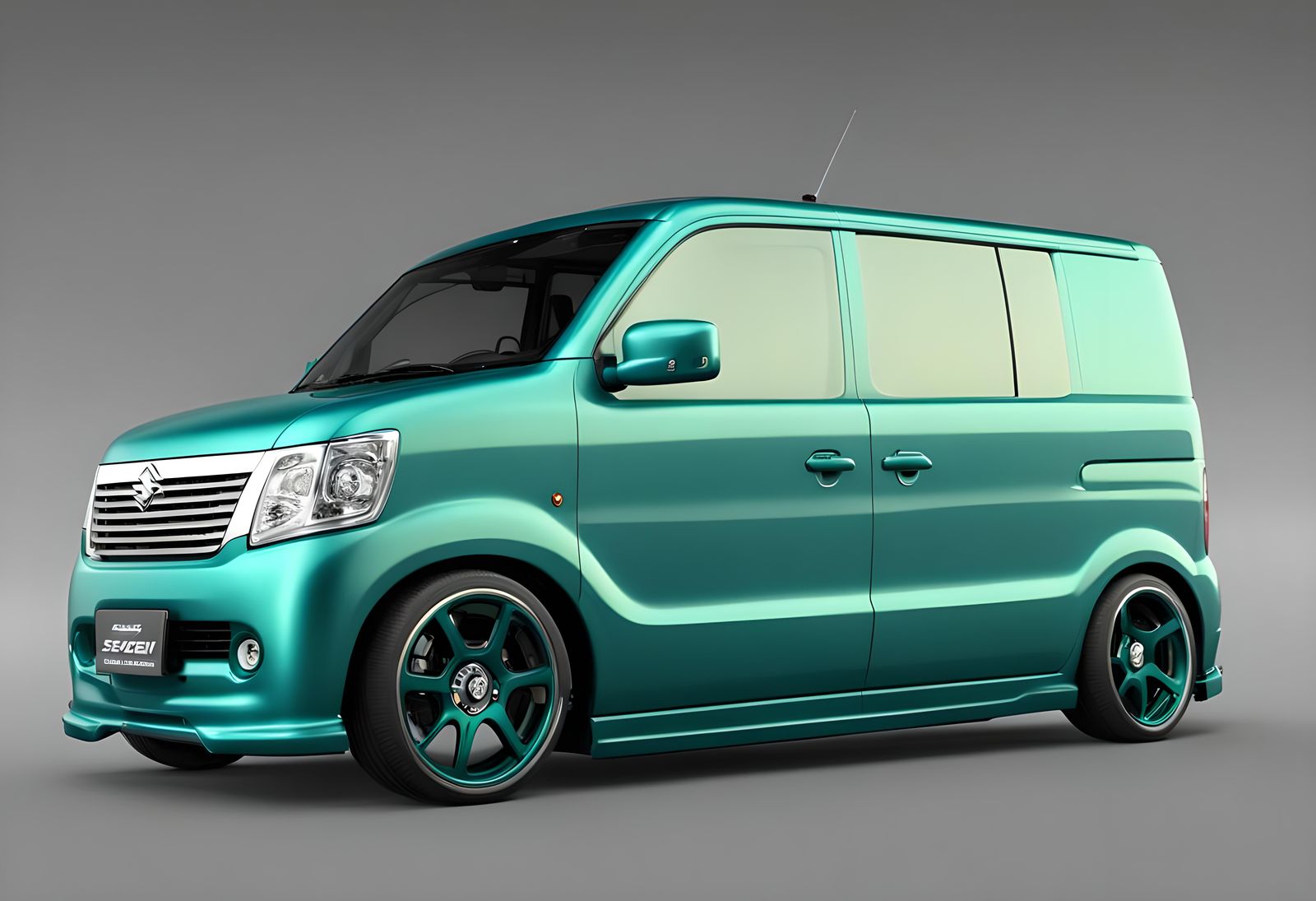 Customized Teal Suzuki Every Van Render
