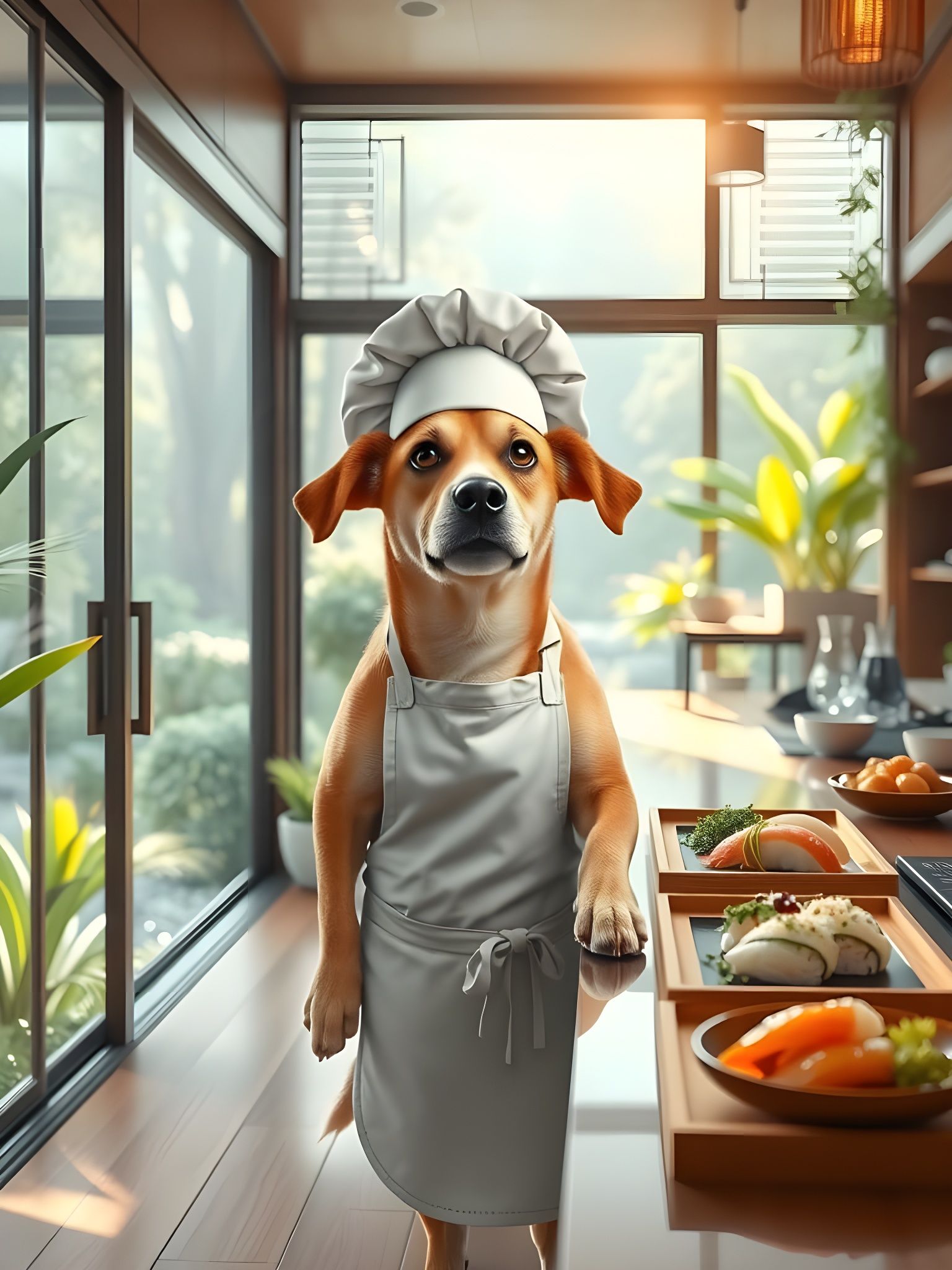 Surreal Japanese Chef Prepares Sushi in a Tranquil Forest Re...