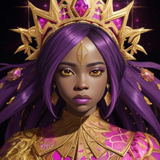 Opulent 3D Portrait with Diamond Monogram