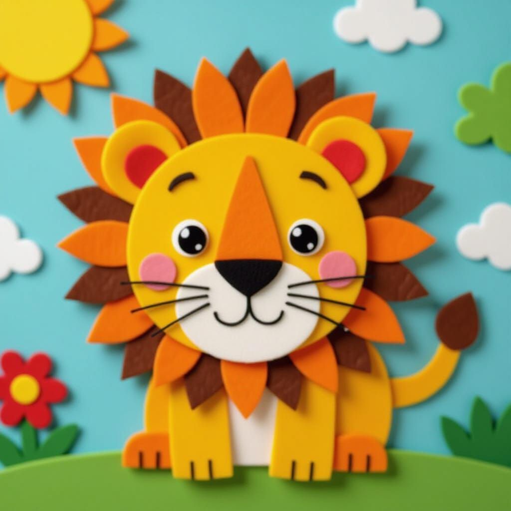 Felt Lion: A Layered and Glued Crafting Project