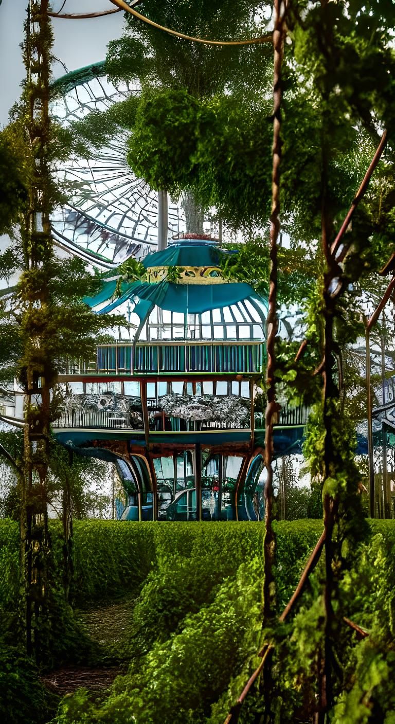 Abandoned Luna Park Carousel in Overgrown Vines