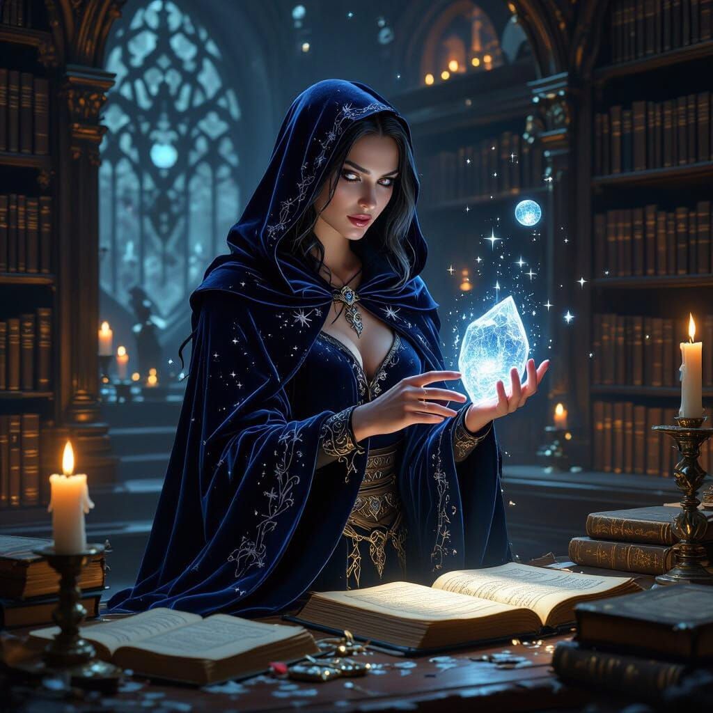 Drow Mage in Grand Library: Dark Mysticism