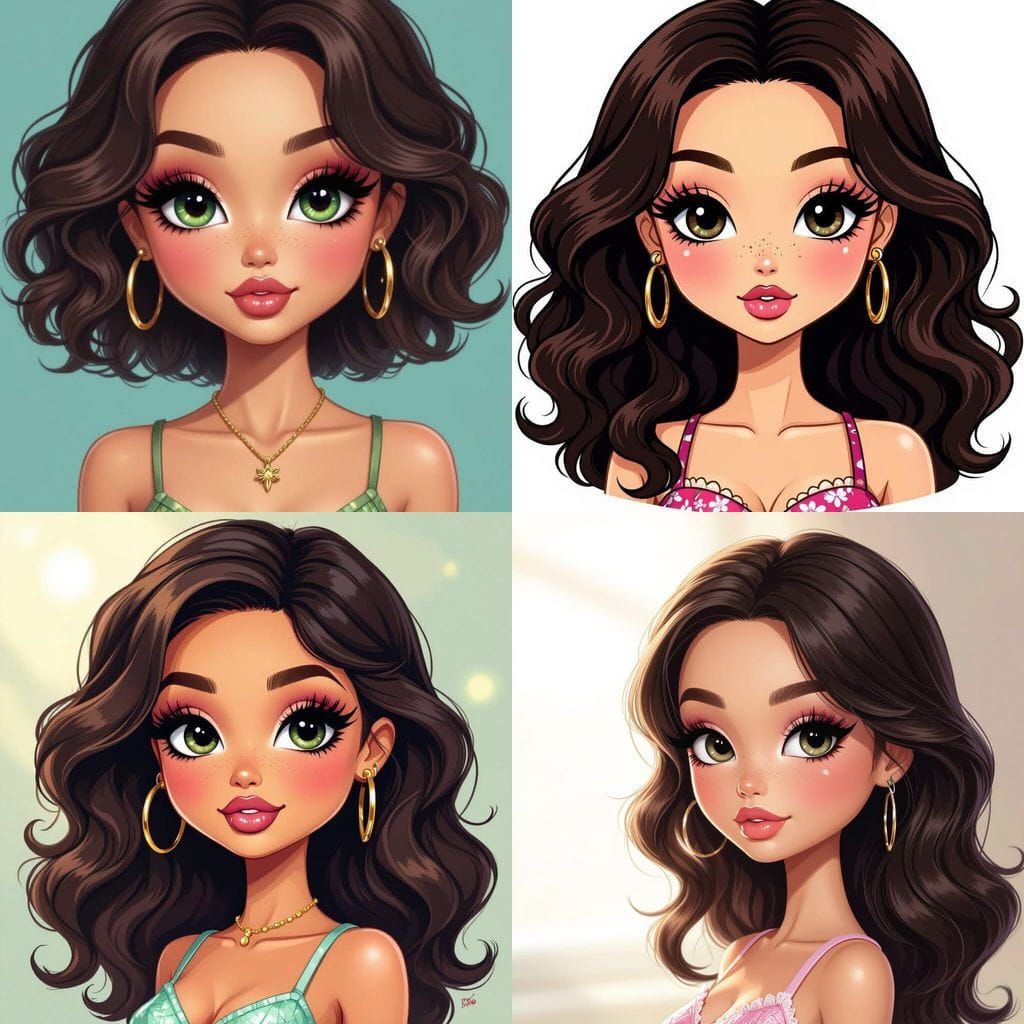 Bratz Doll Style Portrait of Korean Japanese Woman