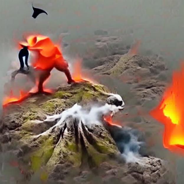Epic Shapeshifter vs Monster Battle on Volcano