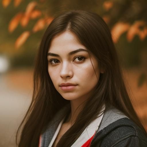 Sensual Portrait with Piercing Gaze in Natural Lighting