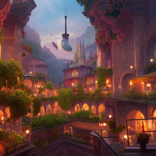 Detailed Matte Painting of Ratatouille in 8k