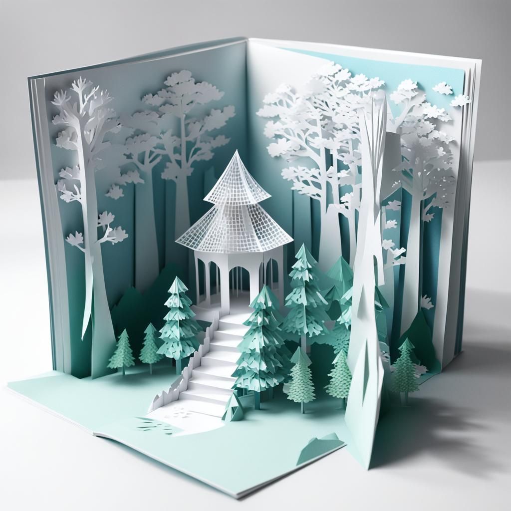 3D pop-up book, a beautiful book with a white castle