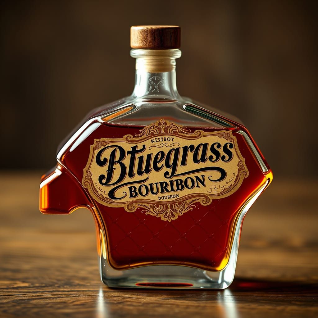 Kentucky Bourbon Bottle in Art Nouveau Style