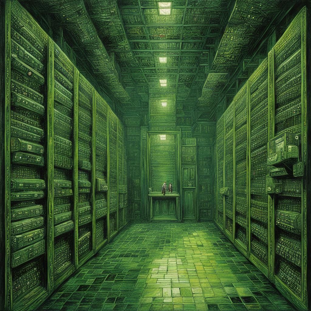 Matrix Server Room as Historical Painting