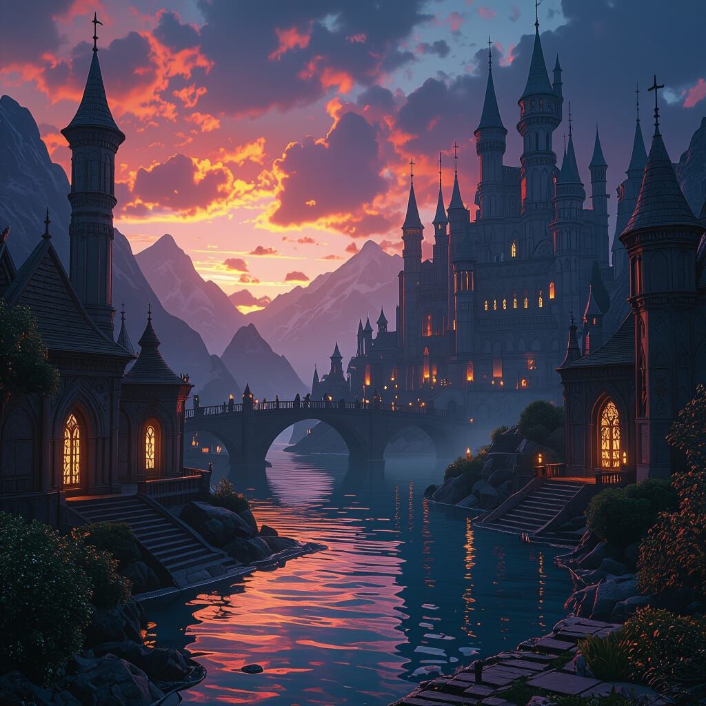 Fantastical Matte Painting with Deep Colors
