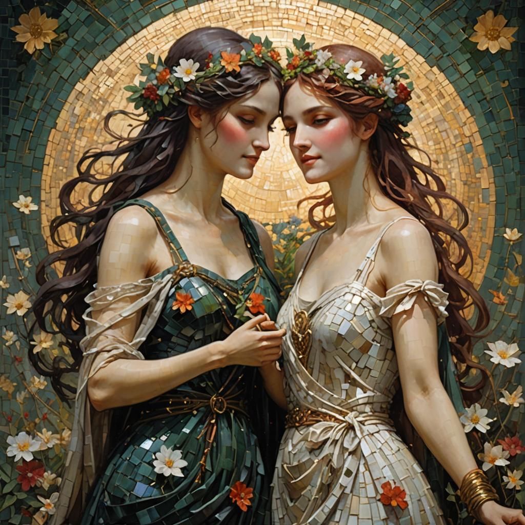 Persephone Mosaic: Goddess of Spring and Winter