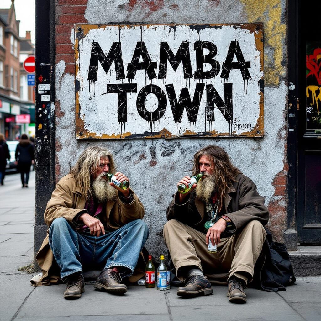 Birmingham Beggars Drinking Vodka: Urban Street Art
