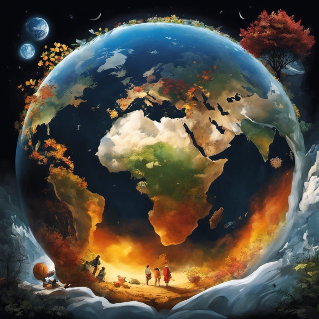 Four Seasons on Earth Depicted in Colorful Bands