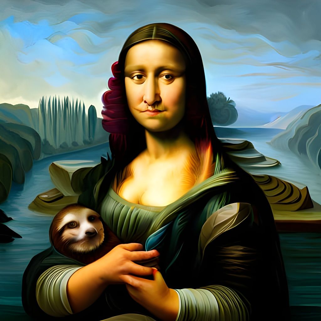 Sloth Reimagines Mona Lisa as a Portrait