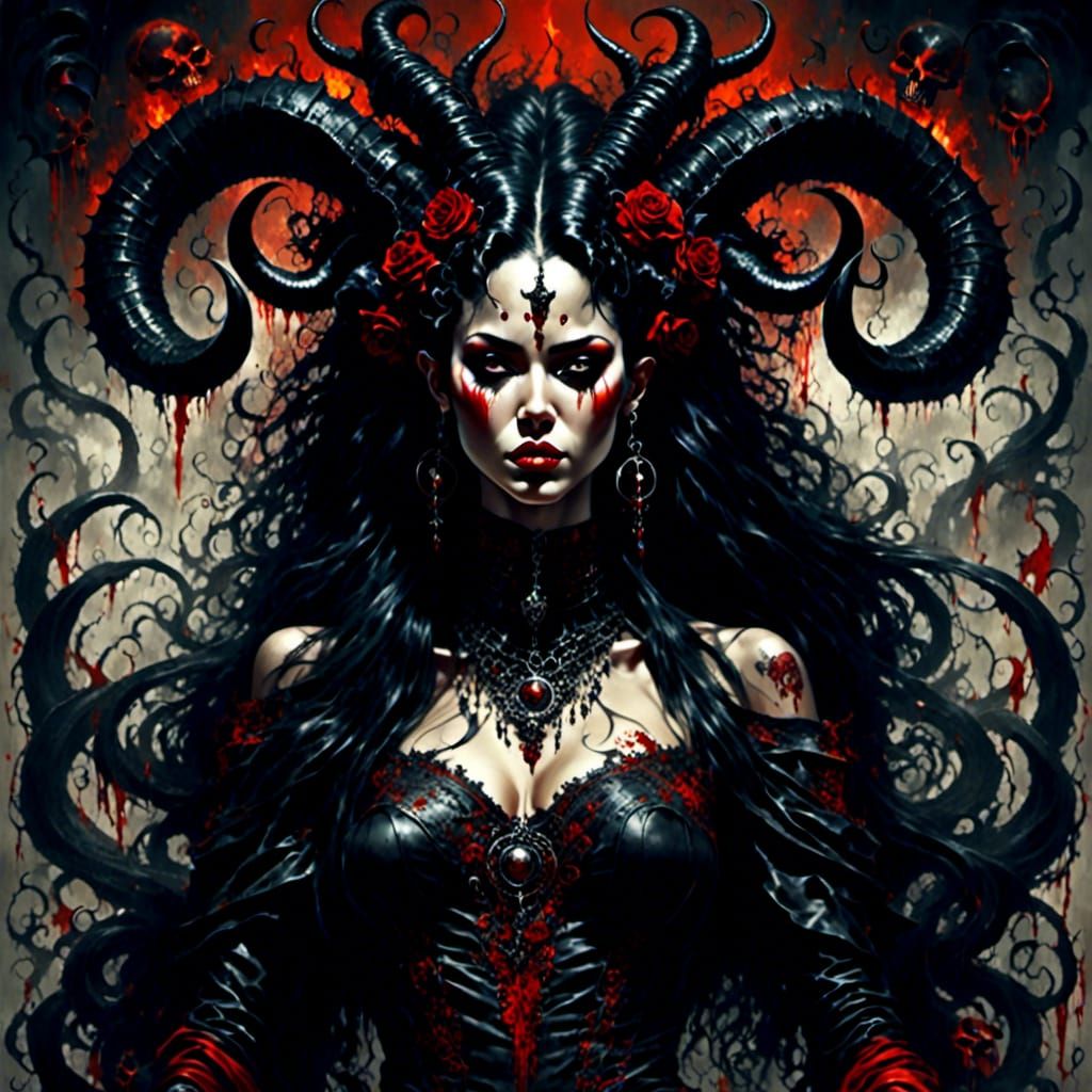 beautiful female demon