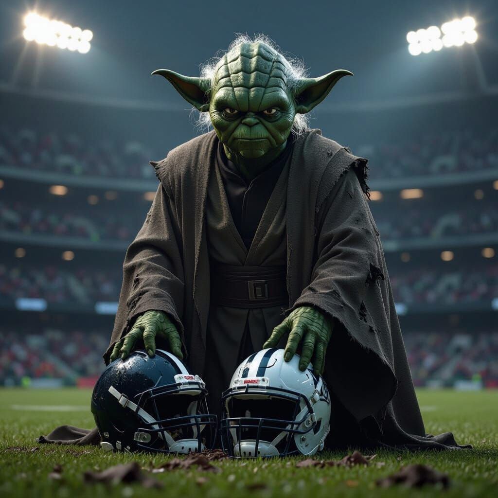 Evil Yoda Dominates Football Stadium in Dark, Realistic Styl...