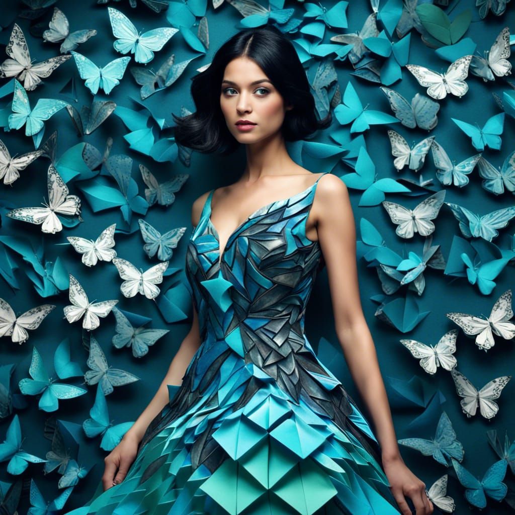 Butterfly Dress: A High-Resolution Origami Photo