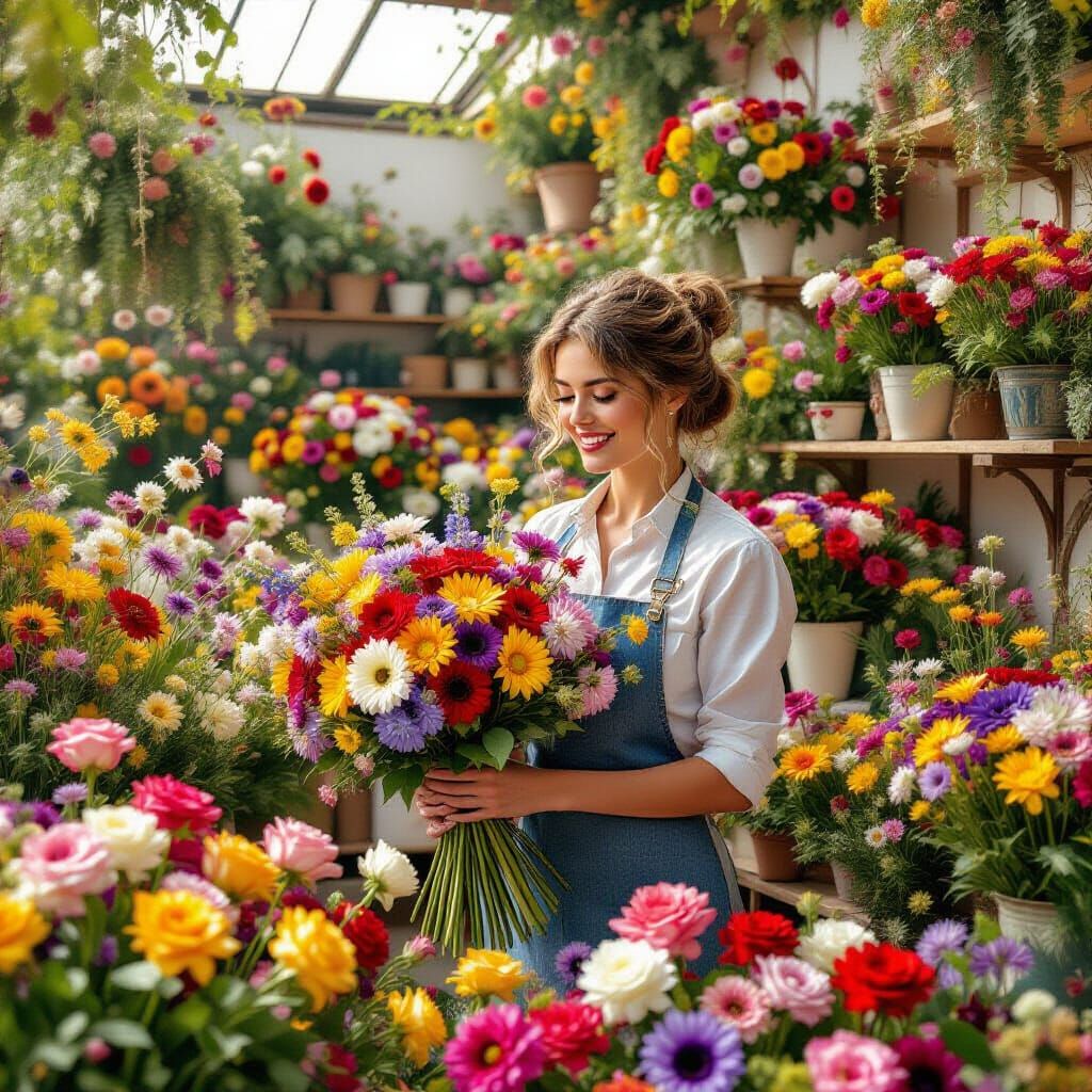 Whimsical Florist in Maximalist Flower Shop