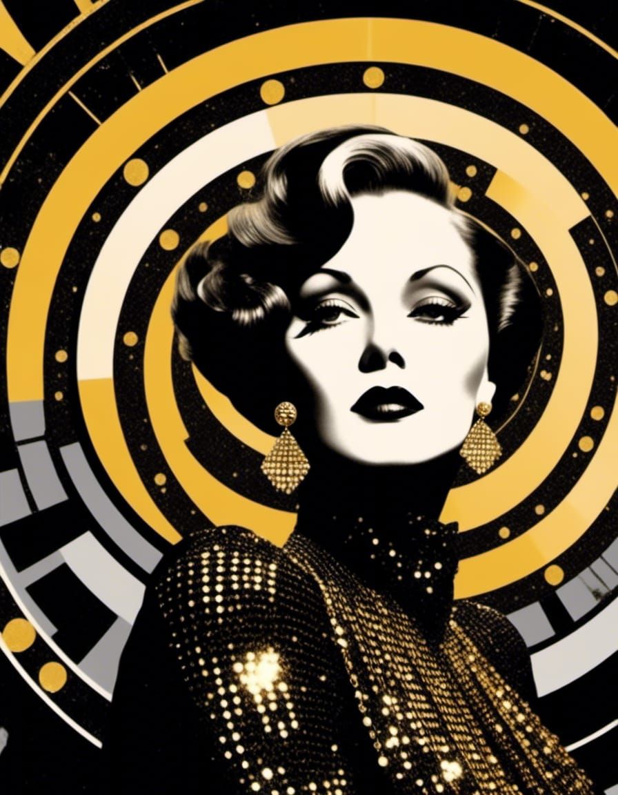 Art Deco Glamour: A Geometric Digital Illustration
