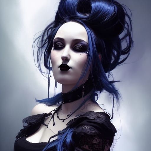 Goth Girl Portrait with Volumetric Lighting